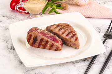 Delicous grilled tuna dish steak