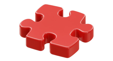 Fototapeta premium Red Puzzle Piece Solution Connection Teamwork Strategy