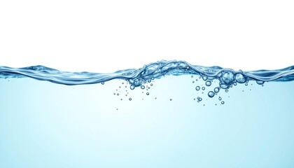 Clear water surface with bubbles and waves.