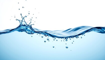 Crystal clear water splash on a white background.
