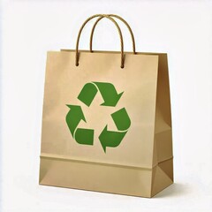 Recycle Symbol Printed on Brown Paper Bag


