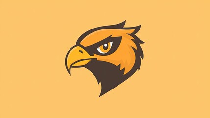 Obraz premium Simplified, stylized head of a powerful bird against a bold background.