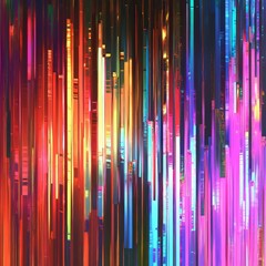 Background  with bright stripes in style glitch- art. Vector illustration.