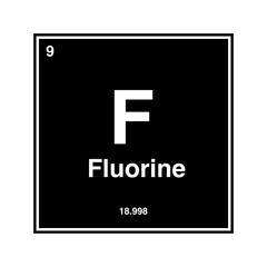 fluorine periodic vector isolated on transparent background