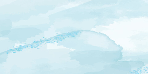 Obraz premium Blue sky nature landscape background with realistic fluffy clouds. Abstract blue sky with clouds background, Natural Blue Sky with Artistic Cloud Elements in a Hand-Painted Watercolor Style