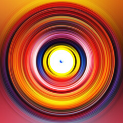 Colorful radial motion effect. Abstract rounded background. Color curves and sphere. Multi color gradient rings and circles wallpaper. Colored texture backdrop and banner.