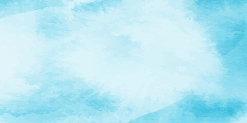 Abstract Watercolor Blue Sky with Gentle White Clouds for Nature-Inspired Backgrounds, Elegant Watercolor Sky Background with Light Blue Tones and Soft White Clouds