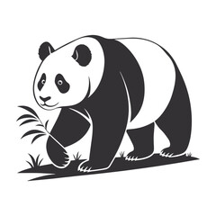 Minimalist Black and White Panda Illustration