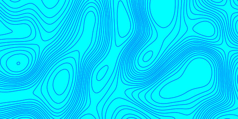 Blue landscape with mountains relief contours topography stylized height of the lines map, abstract terrain map contours illustration blue wave paper curved reliefs topography line map background.