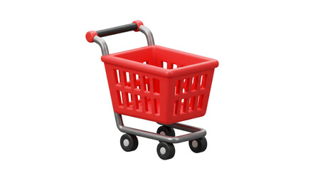 Red Shopping Cart Online Retail E commerce Grocery Shopping Buy Now Consumerism Market Store Cart