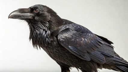 Fototapeta premium Common Raven on studio background 