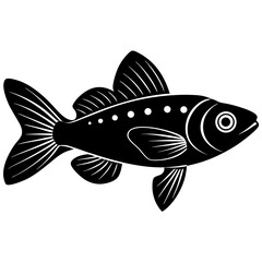 Molly fish vector silhouette on white background