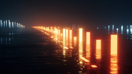 Obraz premium Glowing Light Bulbs in a Row - Illuminated Background