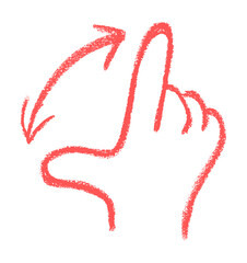 Zoom In Hand Symbol Crayon Chalk Drawing Vector Set