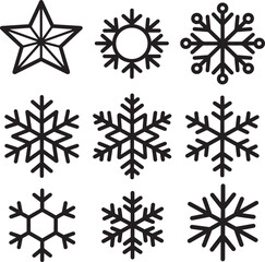 Obraz premium set of vector snowflakes Silhouette
