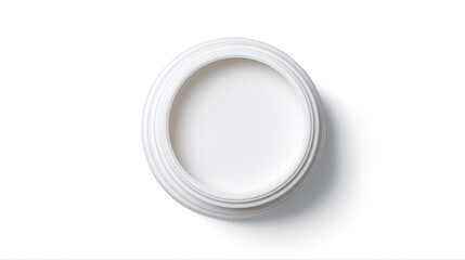 Empty white cosmetic jar