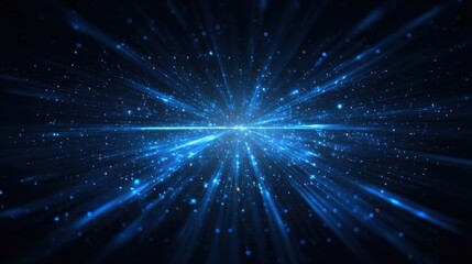 Fototapeta premium Abstract Blue Light Burst: Celestial Explosion of Energy and Radiance