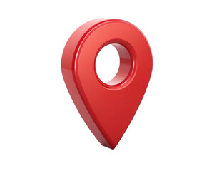 Red location pin icon isolated on white