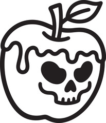 poison apple icon vector Silhouette