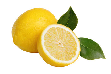Juicy Lemon Fruit with Leaves Fresh Citrus Image