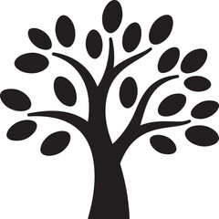 black and white vector tree Silhouette