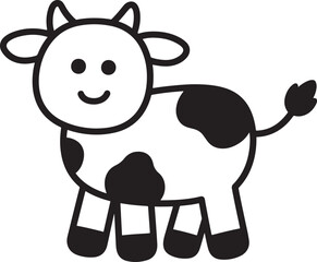 funny cow cartoon Silhouette