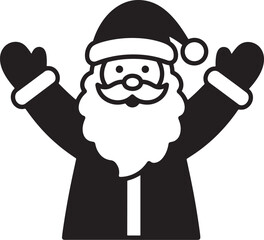 santa claus with champagne Silhouette