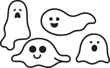 vector illustration of a halloween skull Silhouette