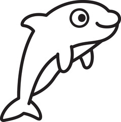 cartoon dolpine fish Silhouette