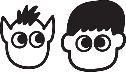 funny cartoon face Silhouette
