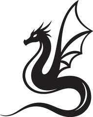 Fototapeta premium black and white dragon silhouette