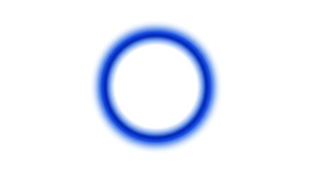 A blue blurry circle shape isolated on a white background.