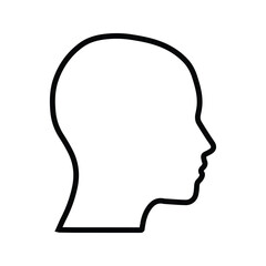 Human Head Line Icon. Human Head Side View Illustration.