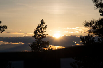 sunset over the river