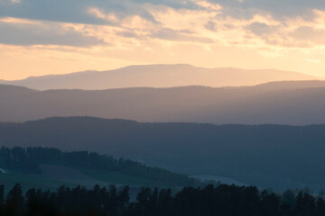 sunset in the mountains