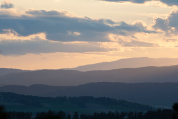 sunrise in the mountains