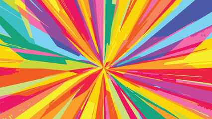 abstract colorful background with rays - comic series