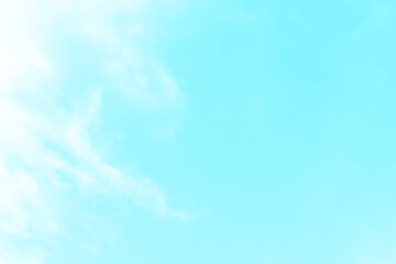 Blue pastel sky with white fluffy cloud. Cumulus clouds background. Cloudscape morning sky. The concepts of freedom of life, never give up and positive though energy.