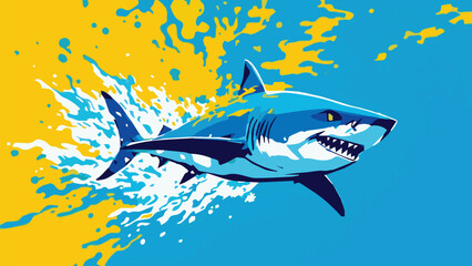 great white shark vector