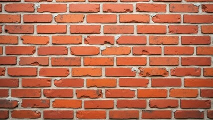 Obraz premium Red Brick Wall Texture Background, Close-up of Old Brickwork with Mortar Joints, Construction Material