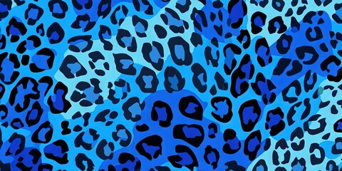 blue background, full leopard pattern.