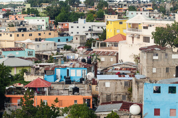 Colorful urban residential area showcasing various building styles