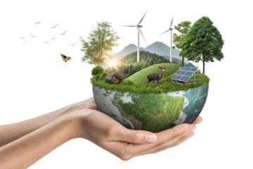 hands holding green earth