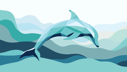 dolphin in the water vector