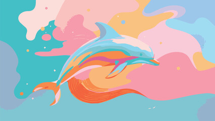 vector illustration of a dolphin