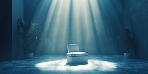 Empty room bathed in ethereal light