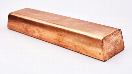 Fototapeta premium The Copper Bar: A close-up shot of a raw copper bar, showcasing its rich, metallic color, and the natural luster of its material. A perfect visual representation of an industrial product. 