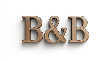 B&B Sign: A charming wooden sign, featuring the letters "B&B" elegantly crafted, rests on a sleek surface. This versatile image is perfect for conveying hospitality and service