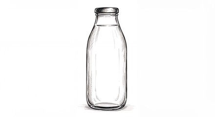 Empty glass bottle illustration