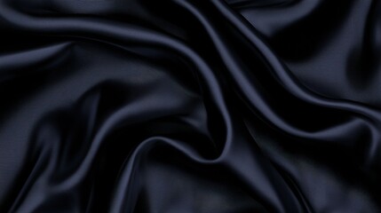 Obraz premium A close-up image of a black satin fabric with a smooth, flowing texture.